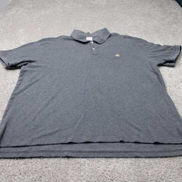 Brooks Brothers 1818 Shirt Men 2XL XXL Gray Performance Polo Cotton Short Sleeve - Picture 2 of 12